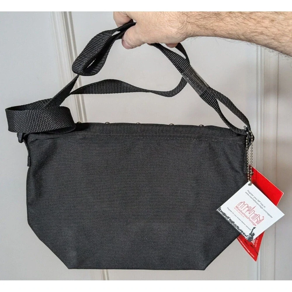 MANHATTAN PORTAGE X MILK CORDURA NYLON STUDDED Black XXS Messenger Bag‎ NEW